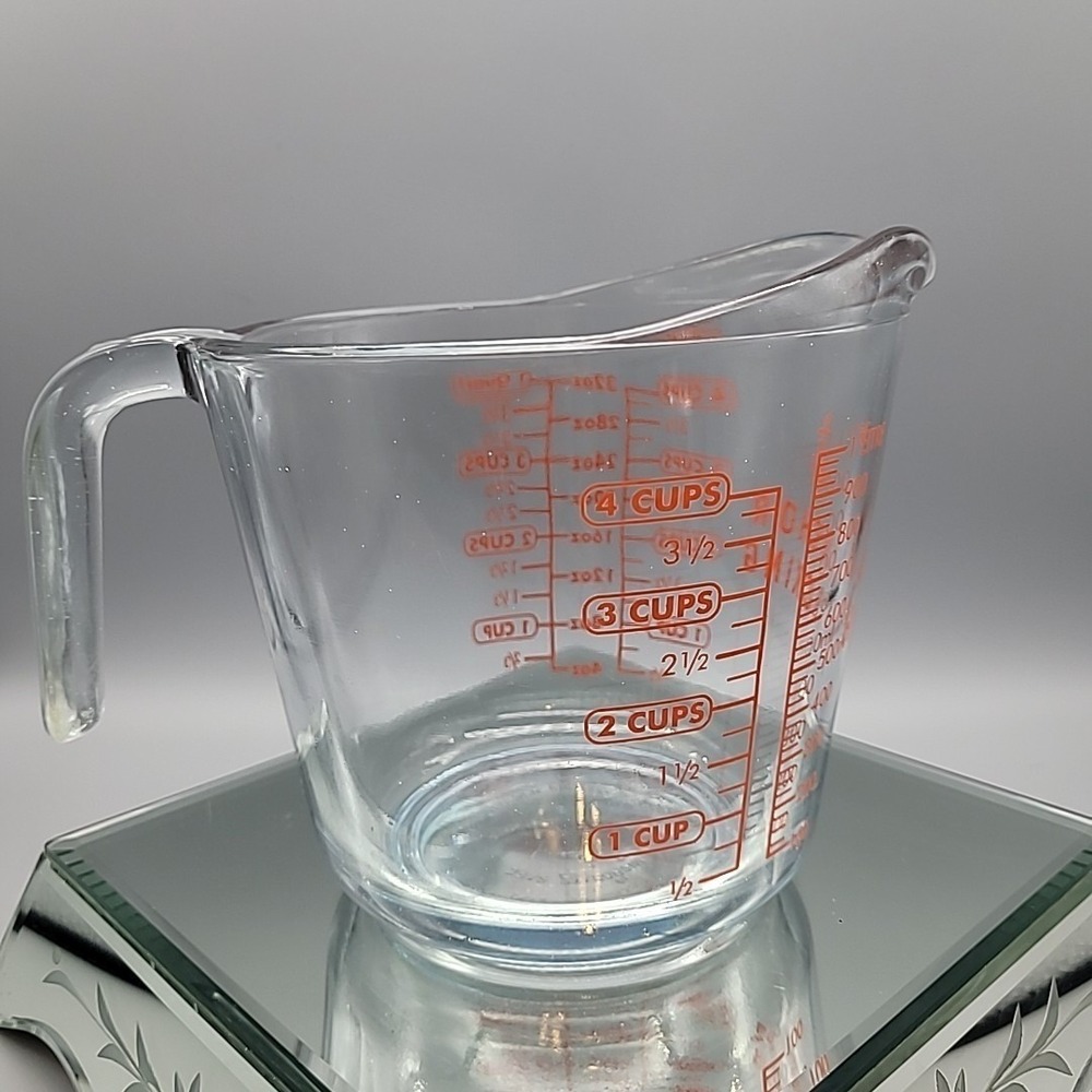 Anchor Hocking 4 Cup Glass Measuring Cup 32oz Red Lettering #8 - Picture 4 of 7